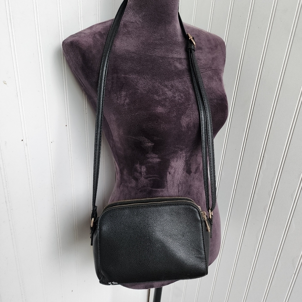 Womens Small Crossbody Bag Faux Leather Shoulder Handbag Lot Zips Gold Details - Picture 5 of 9